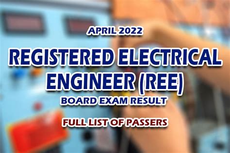 FULL RESULTS: April 2022 Electrical Engineer REE board exam list of.